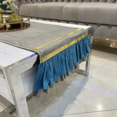 رانر طرح شهرزاد مخمل طوسی آبی