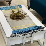 رانر طرح شهرزاد مخمل طوسی آبی - تصویر 2