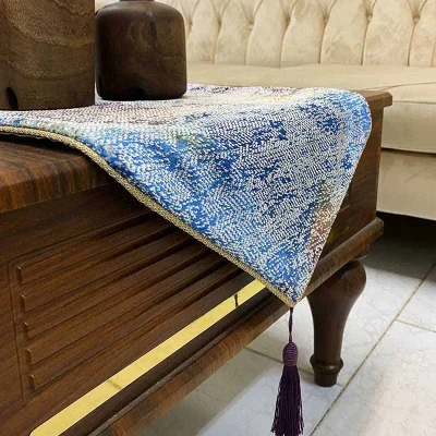 رانر مخمل سرمه ای بنفش طرح کهکشان