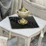 رانر طرح ماریتا مخمل مشکی طلایی