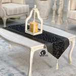 رانر طرح ماریتا مخمل مشکی طلایی - تصویر 5