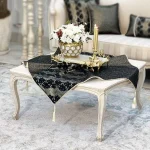 رانر طرح ماریتا مخمل مشکی طلایی