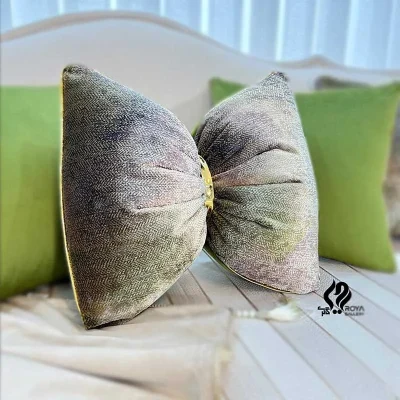 کوسن پاپیون طرح کهکشان مخمل سبز