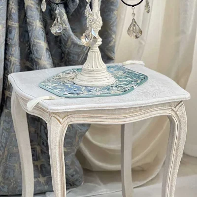 رانر طرح ایران خانم مخمل کرم سبزآبی