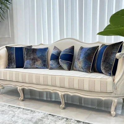 ست کوسن 5 عددی طرح کهکشان مخمل آبی بنفش