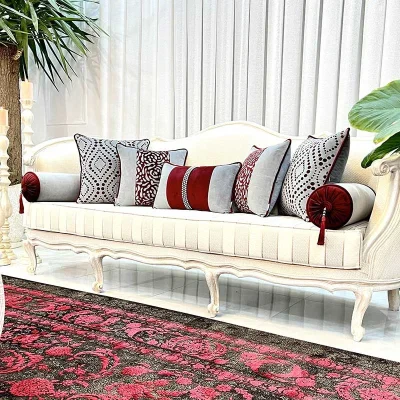 ست کوسن رز طوسی زرشکی