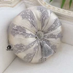 کوسن دایره ماریتا پوست ماری طوسی طلایی