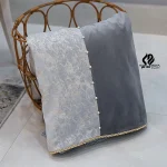 شال مبل مروارید طرح دیبا نقرآبی مخمل طوسی