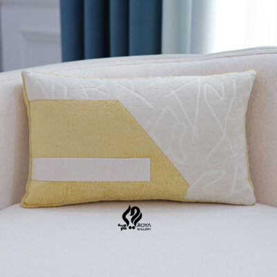 کوسن مستطیل سه بعدی ترکیبی ماندانا کرم روشن لیمویی