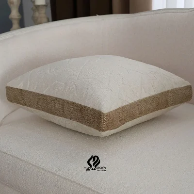 کوسن مربعی سه بعدی طرح ماندانا کرم چرک خرده شیشه