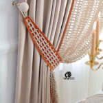 پنل پرده دانتل ترک کرم نسکافه