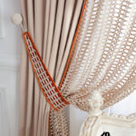 پنل پرده دانتل ترک کرم نسکافه