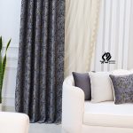 پنل پرده دیبا طوسی طلایی طرحدار
