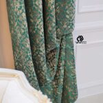 پنل پرده خاتون سبز کرم نسکافه