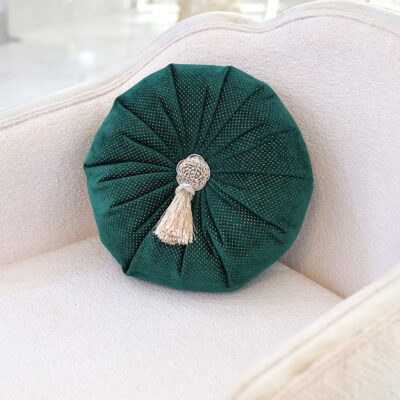 کوسن دایره فلورا سبز