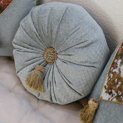 کوسن دایره فلورا آبی