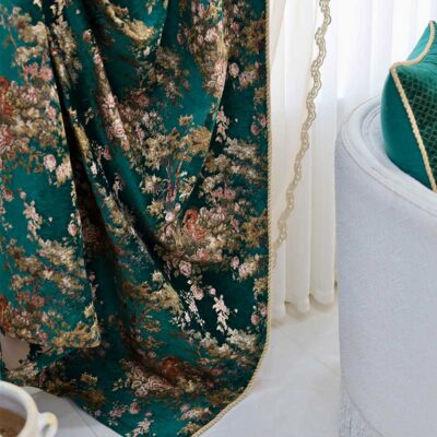 پنل پرده فلورا سبز