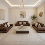 ست شاهنشین کتان پنبه قهوه ای