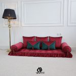 ست شاهنشین مخمل زرشکی سبز