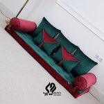 ست شاهنشین مخمل زرشکی سبز