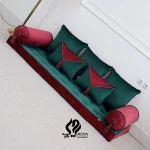 ست شاهنشین مخمل زرشکی سبز